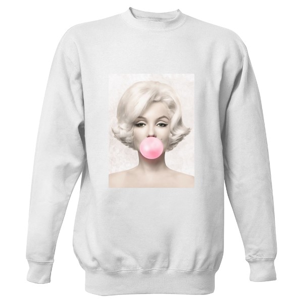 Mikina bez kapuce Unisex s potiskem Marilyn Monroe bublina